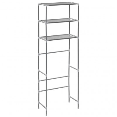 Support de rangement 3 niveaux de toilette 53 x 28 x 169 cm argenté 02_0005465