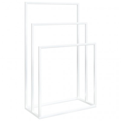 Porte-serviettes sur pied 48 x 24 x 79 cm fer blanc 02_0005490