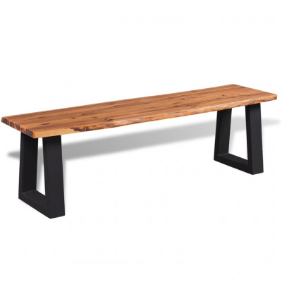 Banc banquette en bois d'acacia massif 145 cm 02_0010920