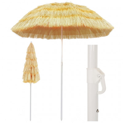 Parasol de plage naturel 180 cm style hawaïen 02_0008400