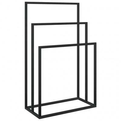 Porte-serviettes sur pied 48 x 24 x 79 cm fer noir 02_0005532