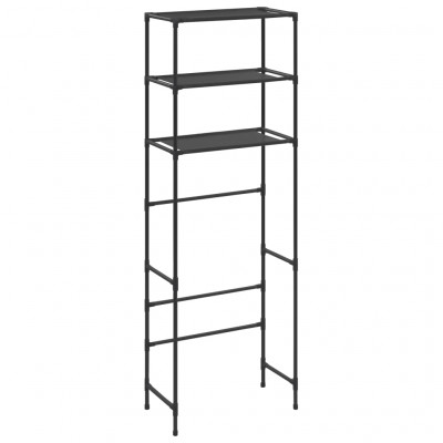 Support de rangement de toilette à 3 niveaux 53 x 28 x 169 cm noir 02_0005463