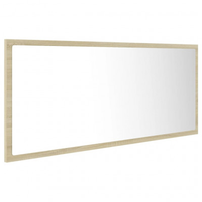 Miroir led de salle de bain 100 x 8,5 x 37cm acrylique chêne sonoma 02_0006960