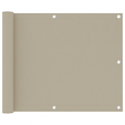 Écran de balcon brise pare vue protection confidentialité beige 75 x 500 cm tissu oxford 02_0010029