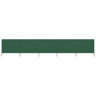 Brises-vue paravent 5 panneaux tissu 600 x 160 cm vert 02_0008829