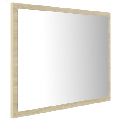 Miroir led de salle de bain 60 x 8,5 x 37 cm acrylique chêne 02_0006962