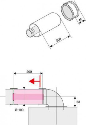 Rallonge de ventouse Longueur 0,20 m diamètre 60-100 mm SAUNIER DUVAL
