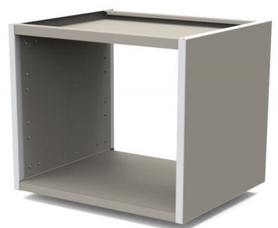 Meuble haut niche four Metalline sans porte gris Soie 60 cm MODERNA