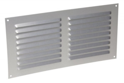Grille d'aération à visser persienne aluminium gris 10 x 150 x 300 mm NICOLL