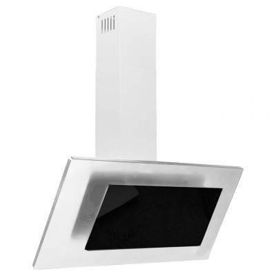 Hotte murale 90 cm acier inoxydable et verre trempé argenté 02_0005858