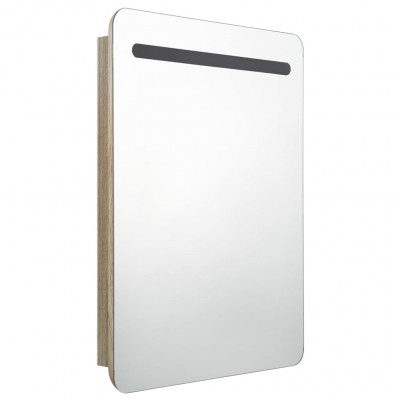Armoire de salle de bain à miroir led 60 x 11 x 80 cm beige 02_0006591