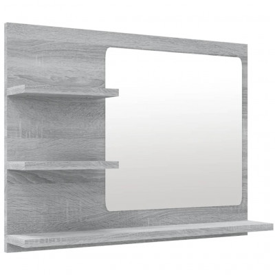 Miroir de bain 60 x 10,5 x 45 cm bois d'ingénierie gris 02_0006901