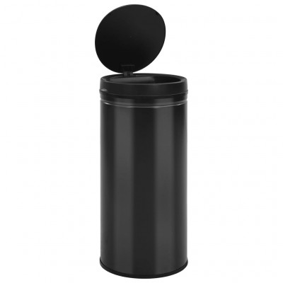 Poubelle à capteur automatique 80 litres acier au carbone noir 02_0006034