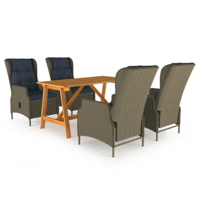 Ensemble de salle à manger de jardin meuble extérieur 5 pièces marron 02_0013826