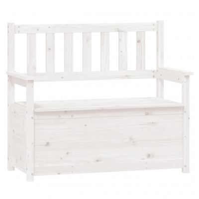 Banc banquette 112,5 x 51,5 x 96,5 cm bois de pin massif blanc 02_0010518
