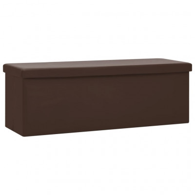 Banc banquette de rangement pliable 110 x 38 x 38 cm PVC marron 02_0010841