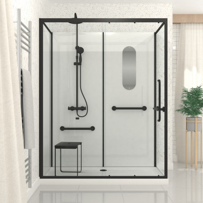 Cabine de douche Sécurisée et Accessible à Tous 160x85x220cm - Mitigeur Thermostatique