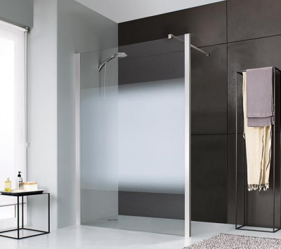 Paroi de douche fixe ouverte Jazz verre dépoli 50 cm LEDA