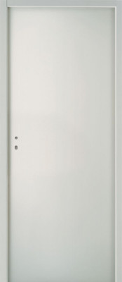Bloc-porte isolant prépeint huisserie 72 porte plane à recouvrement joint balai serrure 3 points poussant droit 204 x 93 cm JELD WEN