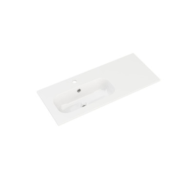 Plan vasque synthèse Plénitude vasque à gauche largeur 90 cm profondeur 38 cm