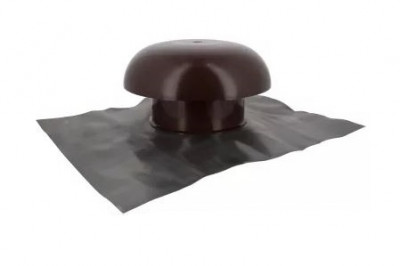 Chapeau ventilation à collerette incorporée ton tuile marron étanchéité 50 x 40 mm diamètre 160 mm NICOLL