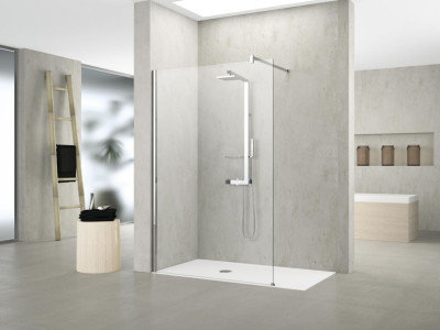 Parois de douche Kuadra verre transparent chromé extensible 87-90 cm NOVELLINI