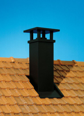 Sortie de toit Tradinov grand modèle pente 25% à 39% TCP30230G lisse noir 230 mm POUJOULAT	
