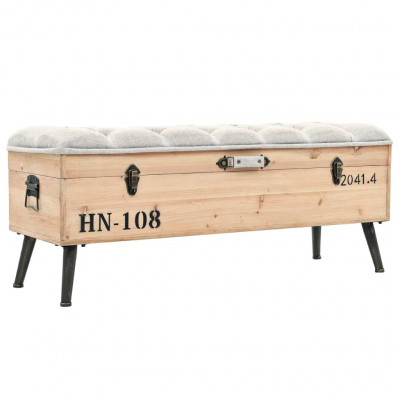 Banc banquette de rangement 110 cm bois de sapin massif 02_0010774