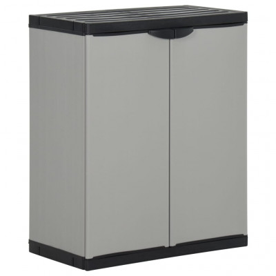 Armoire à déchets de jardin 68 x 40 x 85 cm PP gris et noir 02_0006035