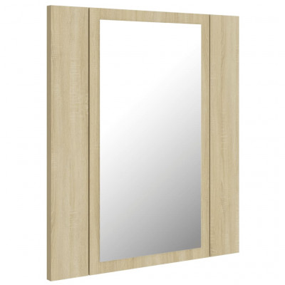 Armoire à miroir à led de bain 40 x 12 x 45 acrylique beige 02_0006746