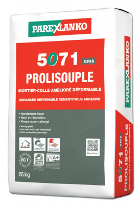 Mortier-colle Prolisouple gris 5071 285 x 420 mm sac de 25 kg PAREXLANKO