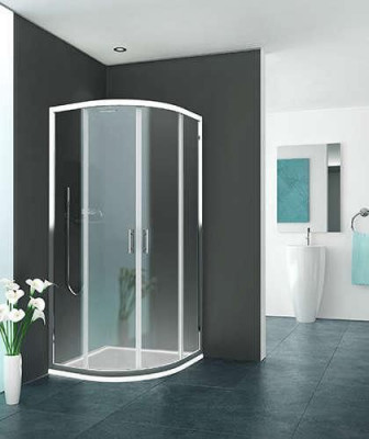 Paroi arrondie Equi argent poli verre clair 36 x 800 x 1900 mm ROTH