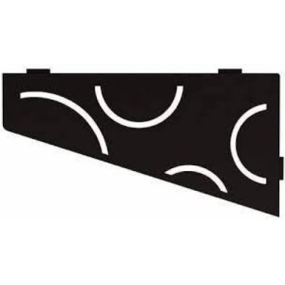 Tablette design d'angle Shelf-E Curve alu finition structuré noir graphite mat 154 x 295 mm  SCHLUTER SYSTEMS