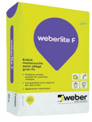 Enduit d'imperméabilisation coloré Weberlite F beige clair 207 sac de 25 kg WEBER