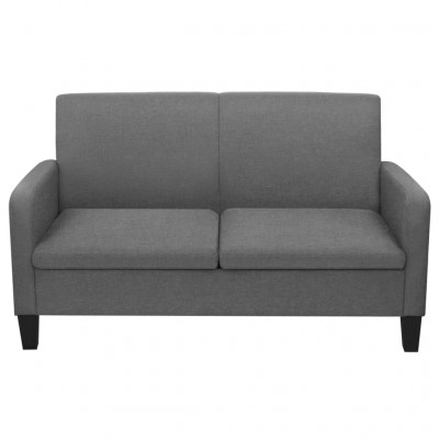 Canapé 2 places de salon salle de séjour maison intérieur 135 x 65 x 76 cm gris foncé 02_0020585