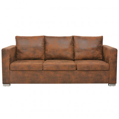 Canapé-lit 3 places lit d'invité convertible de salon lit de jour pliable de salle de séjour maison intérieur places 191 x 73 x 82 cm cuir daim artificiel 02_0019551