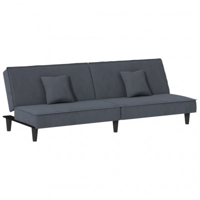 Canapé-lit gris 200 x 89 x 70 cm velours foncé 02_0019246