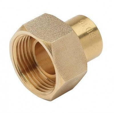 Raccord droit 2 pièces à joint plat écrou 20 x 27 mm CU 18 BANIDES
