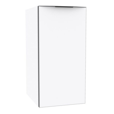 Meuble sous vasque bas droite Plénitude 1 porte blanc brillant chant noir 30 x 38 x 60 cm