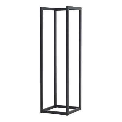 Range-bûches pour usage intérieur extérieur porte-bûches design support rangement bois de chauffage en acier 35 x 35 x 120 cm noir 03_0006291
