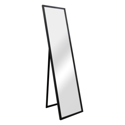 Miroir sur pied psyché inclinable 150 x 35 cm chambre salle de bain noir 03_0007974