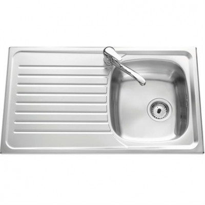 Evier Siros 1 bac et 1 égouttoir version inox nid d’abeille 860 x 500 mm AQUATOP
