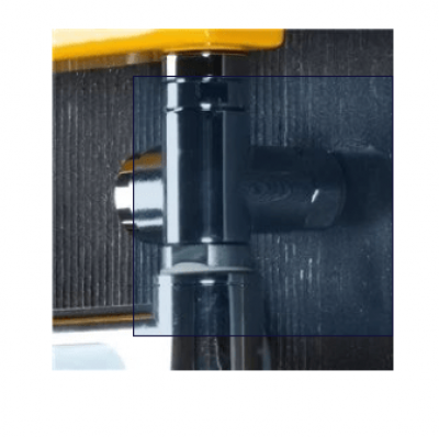 Robinet et coude équerre intérieur, chromes, pour fonctionnement mixte IRSAP