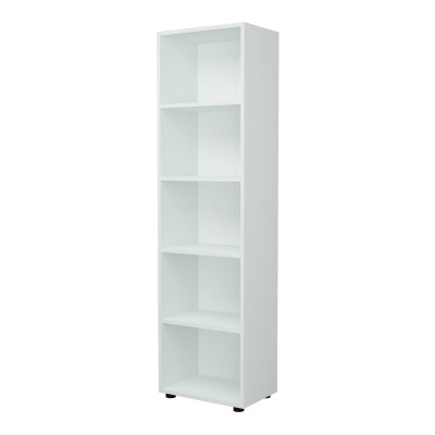 Bibliothèque design pour salon étagère style original à 5 niveaux 178 x 49 x 30 cm blanc 03_0006520
