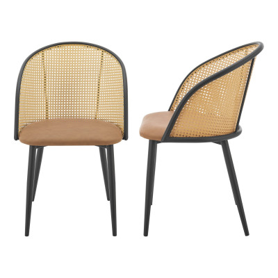 Lot de 2 chaises de salle à manger 82 x 56 x 55 cm marron 03_0006724