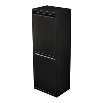 Poubelle de recyclage murale à 2 bacs amovibles 93 x 33 x 25 cm noir 03_0008199