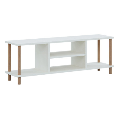 Meuble TV avec espace de rangement 43 x 120 x 29 cm blanc 03_0007883