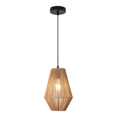 Lustre lampe lumière suspendu suspension métal corde 160 x 20 cm beige 03_0007571