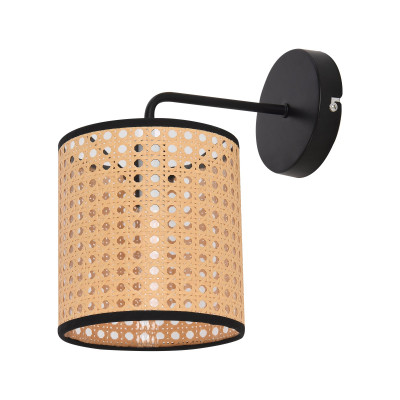 Applique murale lampe salle à manger salon southend effet rotin 25 x 17 x 16 cm noir beige lux.pro 03_0007350