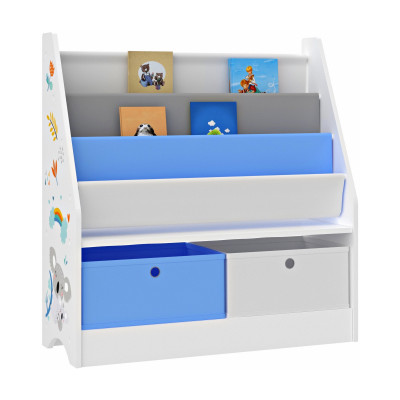 Étagère d'enfant à 3 compartiments avec 2 boîtes 74 x 71 x 23 cm à motif 03_0006962